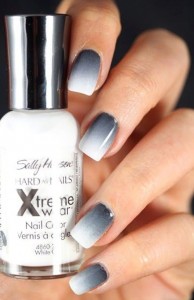 Grey to white ombre nails