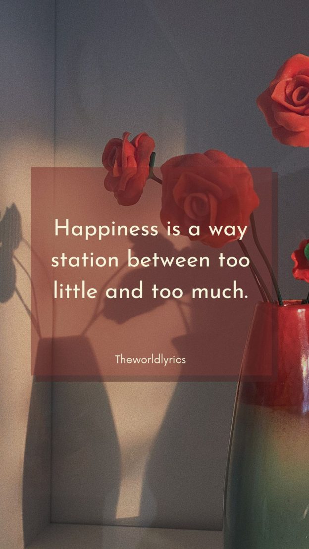 Happiness is a way station between too little and too much.