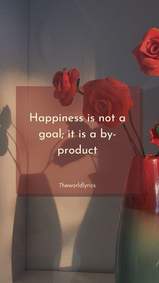 Happiness is not a goal it is a by product