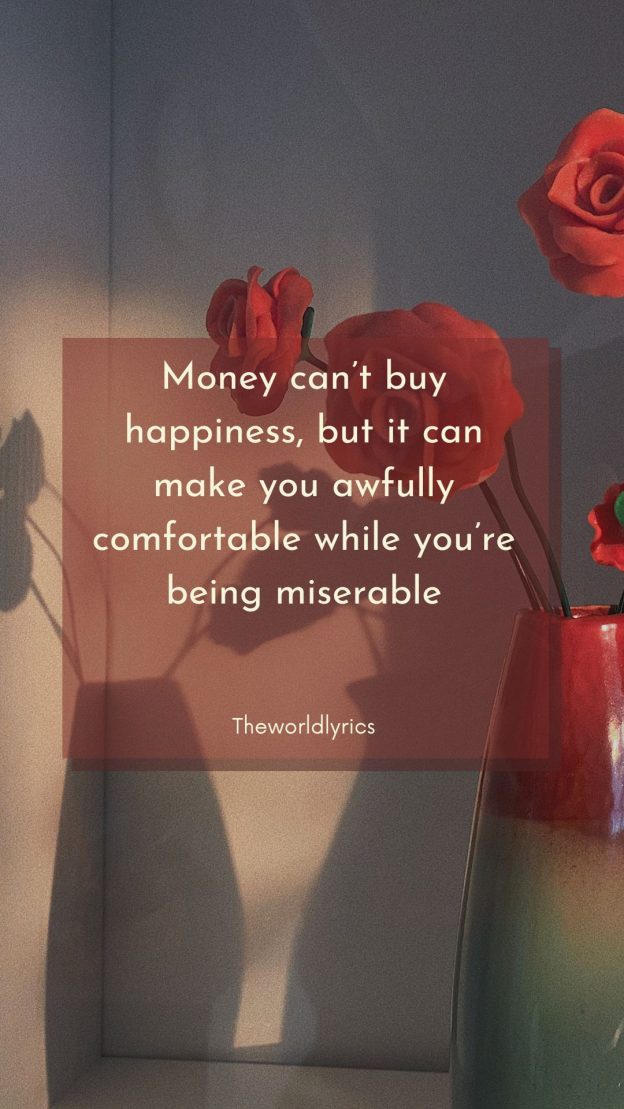 Money can’t buy happiness but it can make you awfully comfortable while you’re being miserable