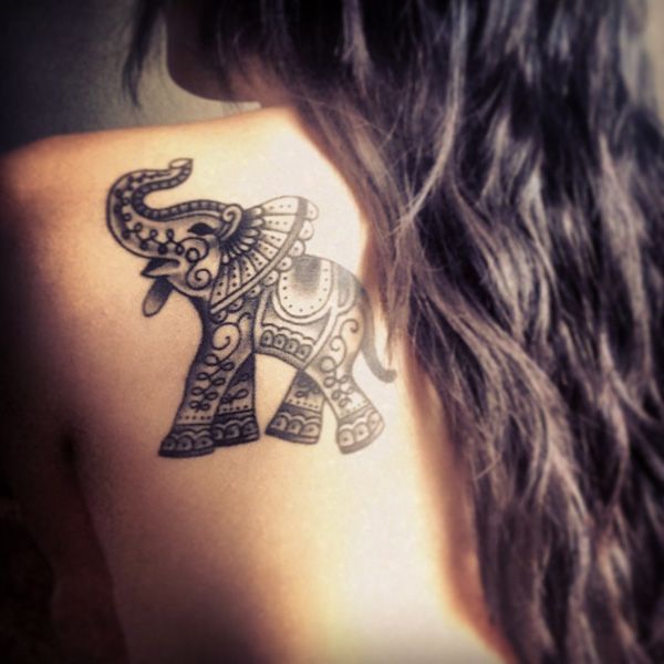 Small elephant tattoo for women