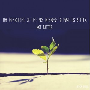 The difficulties of life are intended to make us better, not bitter.