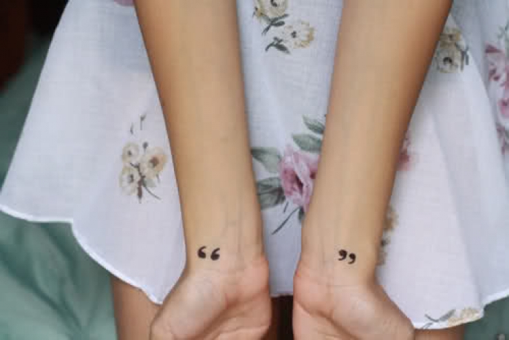 Semicolon tattoo wrist tattoo