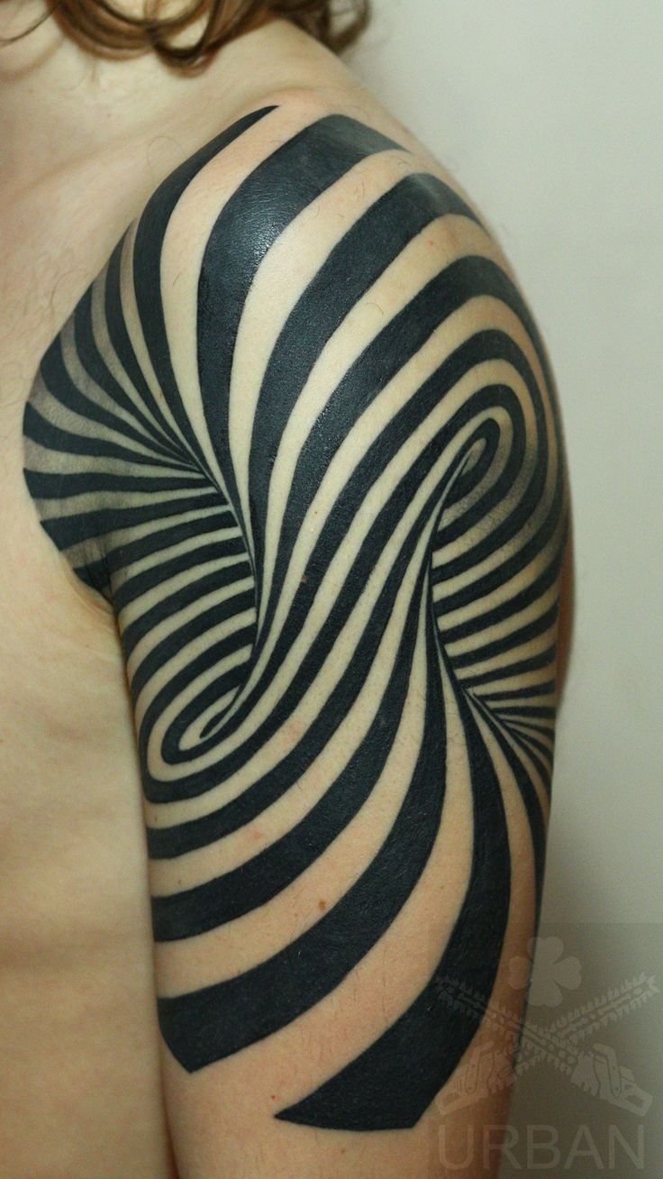 3D abstract sleeve tattoo for men
