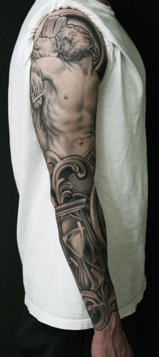 Jesus Christ Religious Full Sleeve Tattoo