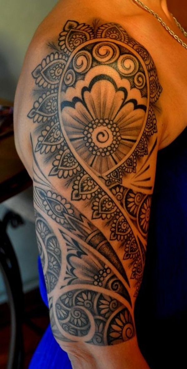 Intricate Mandala Inspired Sleeve Tattoo