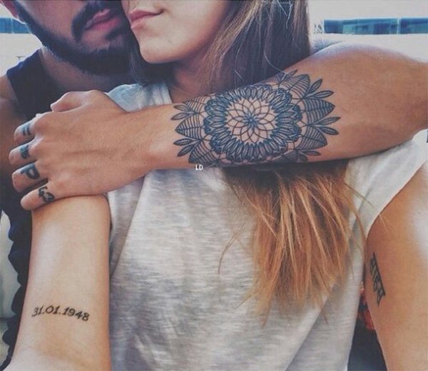 Mandala-love-tattoo-on-forearm