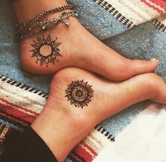 Moon Tattoo sun Tattoo mehndi henna Yin and yang Tribal temporary  Tattoo marker Pen colored Pencil Tattoo  Anyrgb