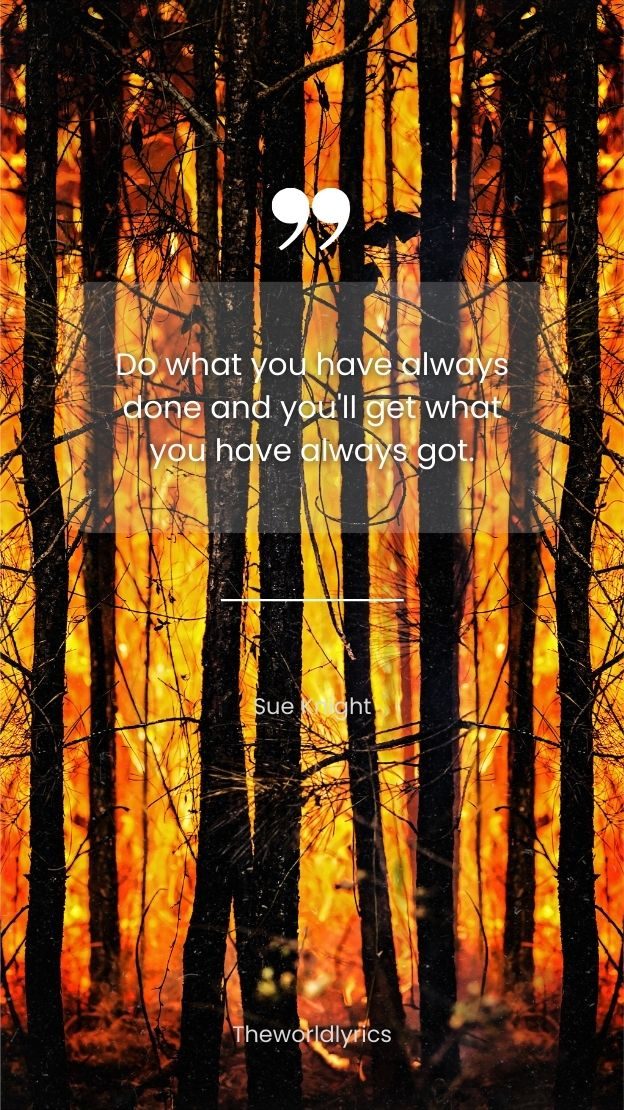 Do what you have always done and youll get what you have always got.