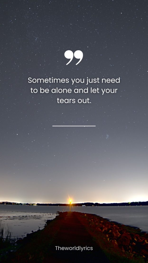 Sometimes You Just Need To Be Alone And Let Your Tears Out 